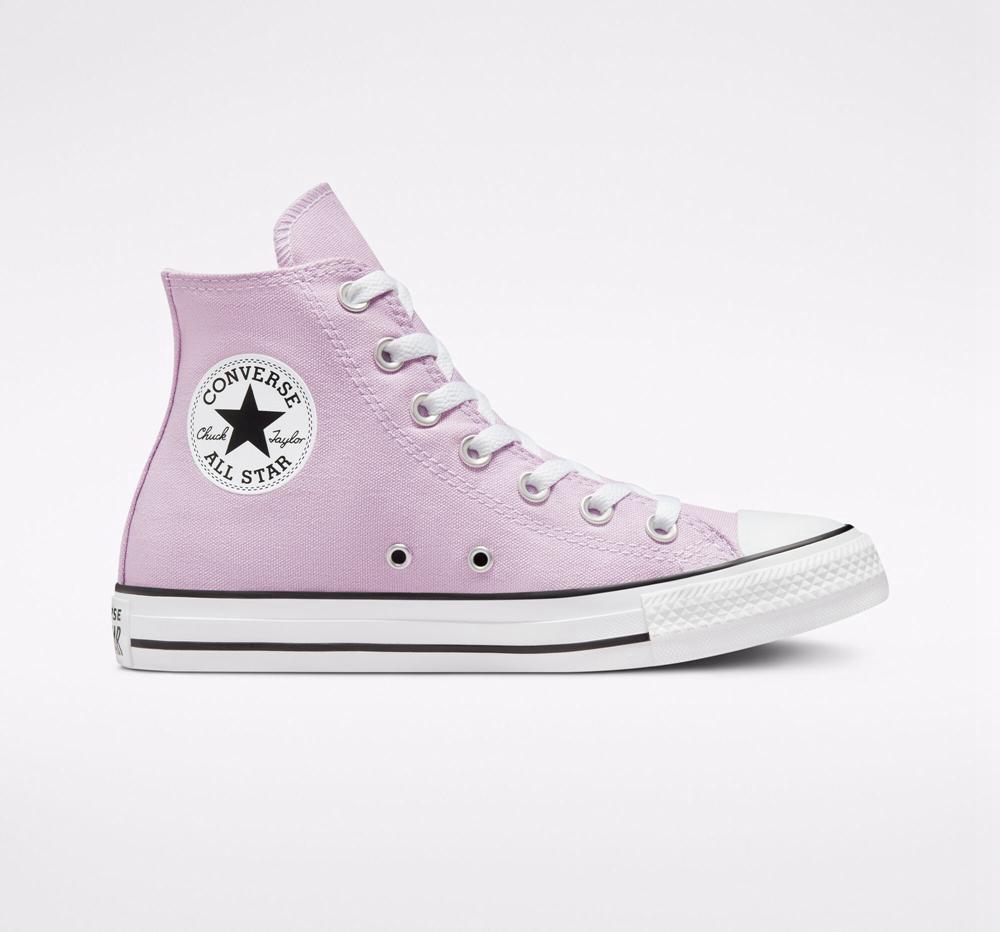 Purple Pale Amethyst Converse Chuck Taylor All Star Seasonal Color Unisex Men's High Tops US | 07563-LJSQ