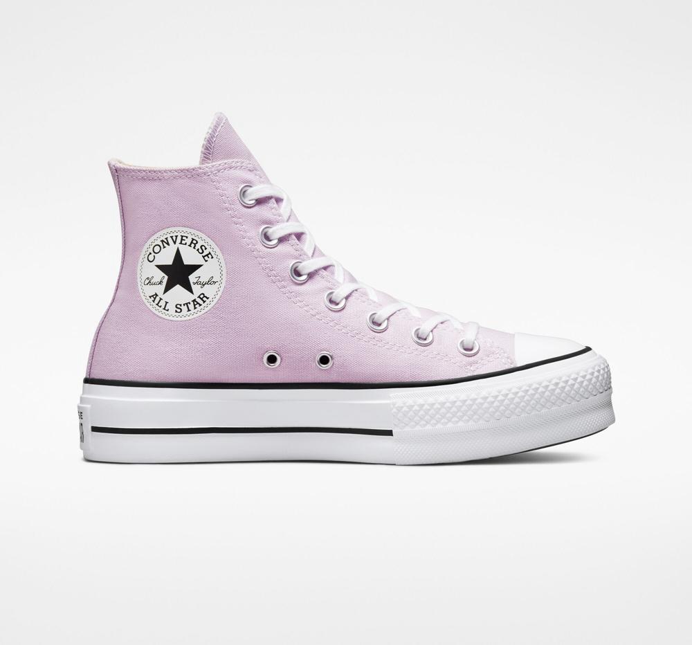 Purple Pale Amethyst / White / Black Converse Chuck Taylor All Star Lift Platform Canvas Women's High Tops US | 73268-LFJA