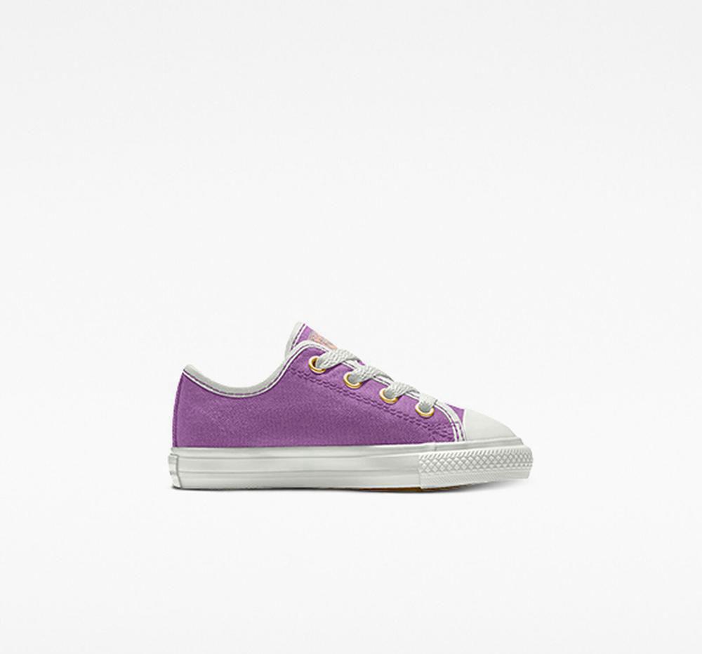 Purple Violet Converse Custom Chuck Taylor All Star By You Toddler Boys' Low Tops US | 85397-HFLG