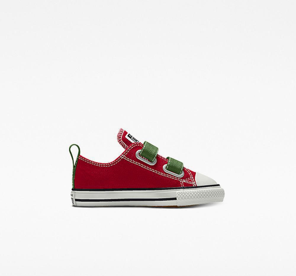 Red Green Converse Custom Chuck Taylor All Star Easy On By You Toddler Boys' Low Tops US | 06435-NWFX