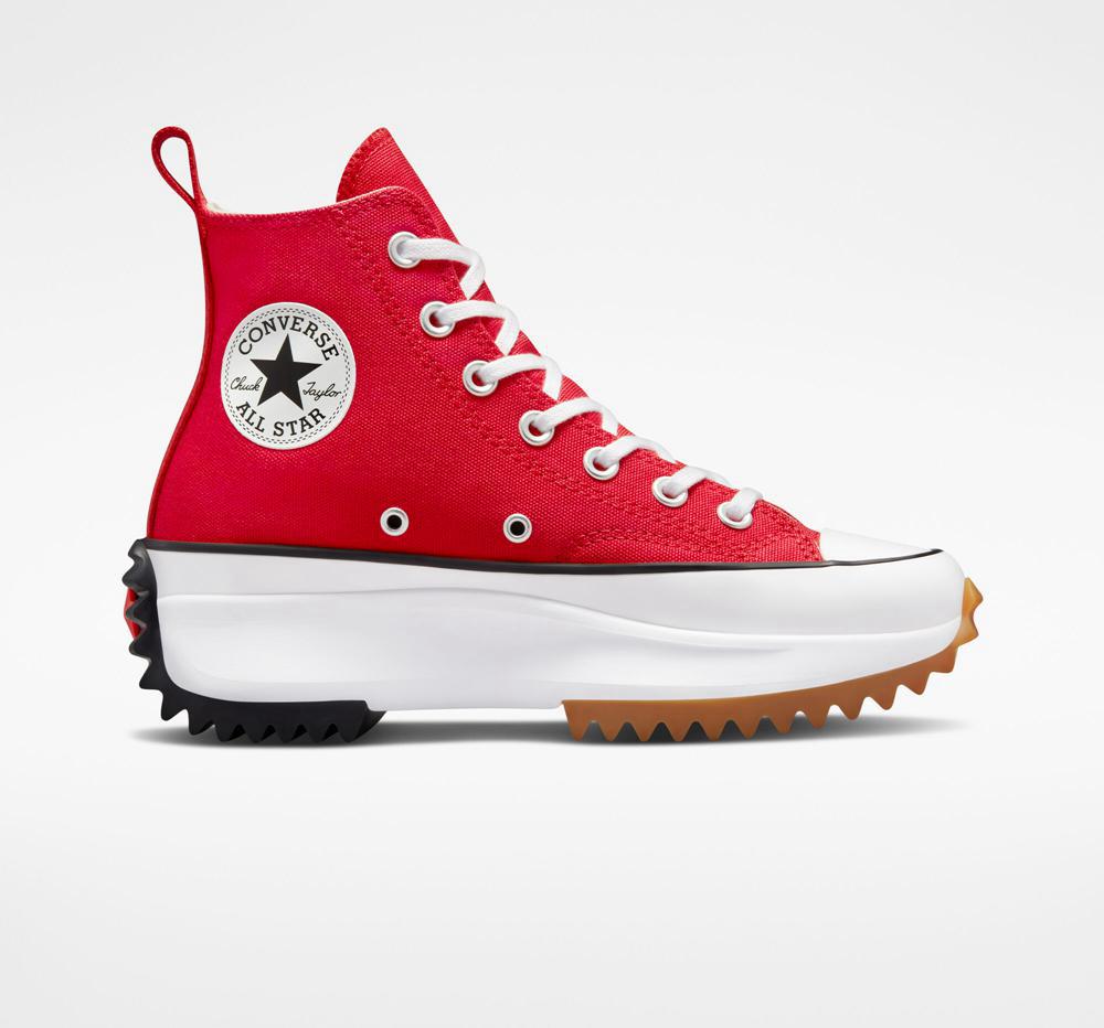 Red / White / Black Converse Run Star Hike Unisex High Top Women's Platform Shoes US | 02879-HAVQ