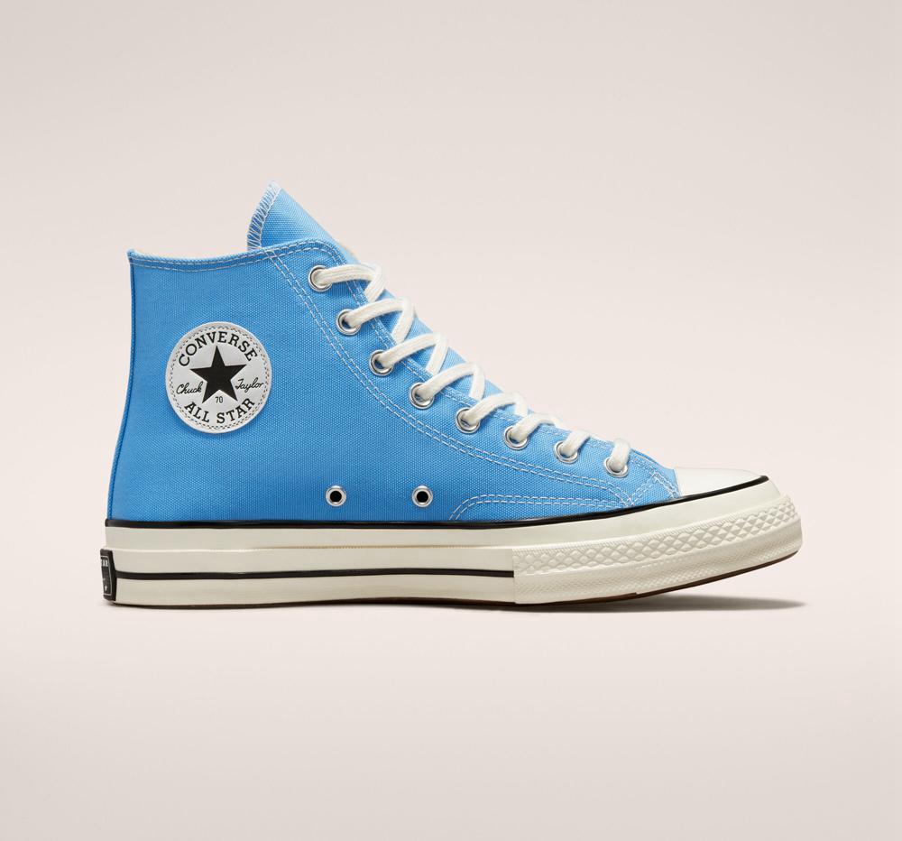 University Blue / Egret / Black Converse Chuck 70 Vintage Canvas Unisex Men's High Tops US | 08951-LHOP