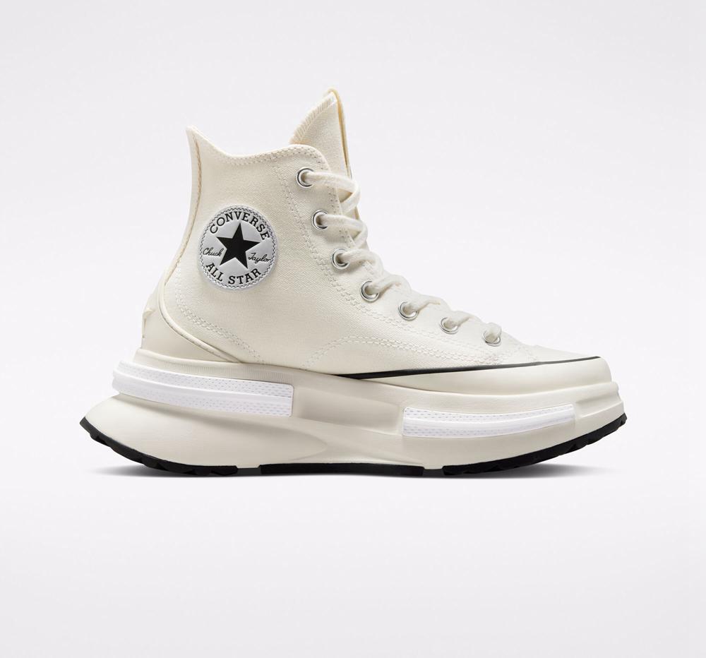 White Egret / Black / White Converse Run Star Legacy Cx Unisex High Top Men's Platform Shoes US | 02954-BFMW