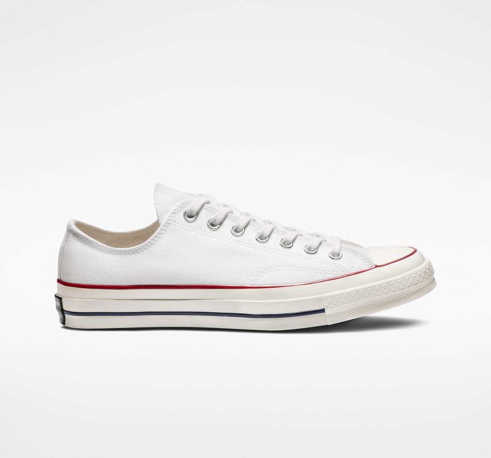 White / Garnet / Egret Converse Chuck 70 Vintage Canvas Unisex Women's Low Tops US | 81706-TZKG