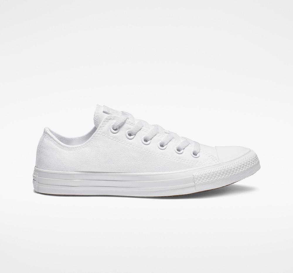 White Monochrome Converse Chuck Taylor All Star Classic Unisex Men's Low Tops US | 16532-XCQJ