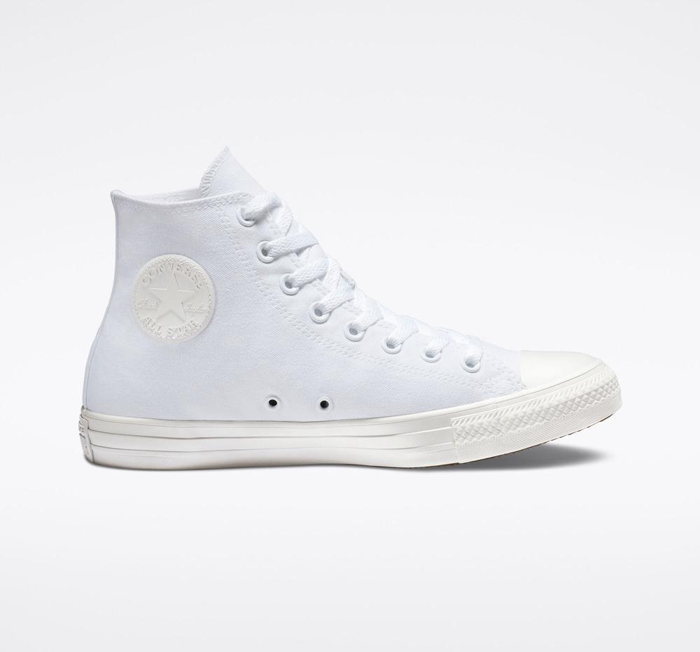 White Monochrome Converse Chuck Taylor All Star Classic Unisex Women's High Tops US | 38197-RITB