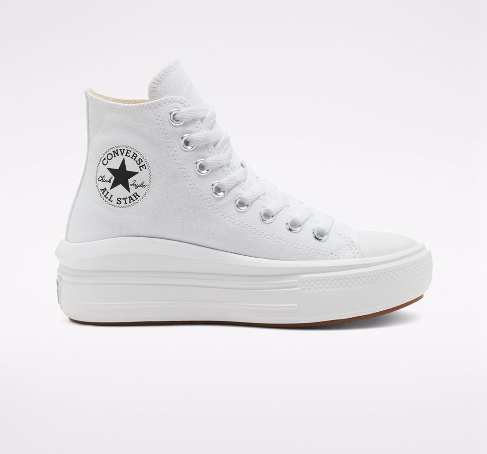 White / Natural Ivory / Black Converse Chuck Taylor All Star Move High Top Women's Platform Shoes US | 31245-AIXP