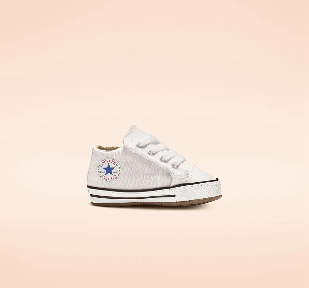 White / Natural Ivory / White Converse Chuck Taylor All Star Cribster Easy On Baby Boys' Mid Boots US | 28793-MDCF