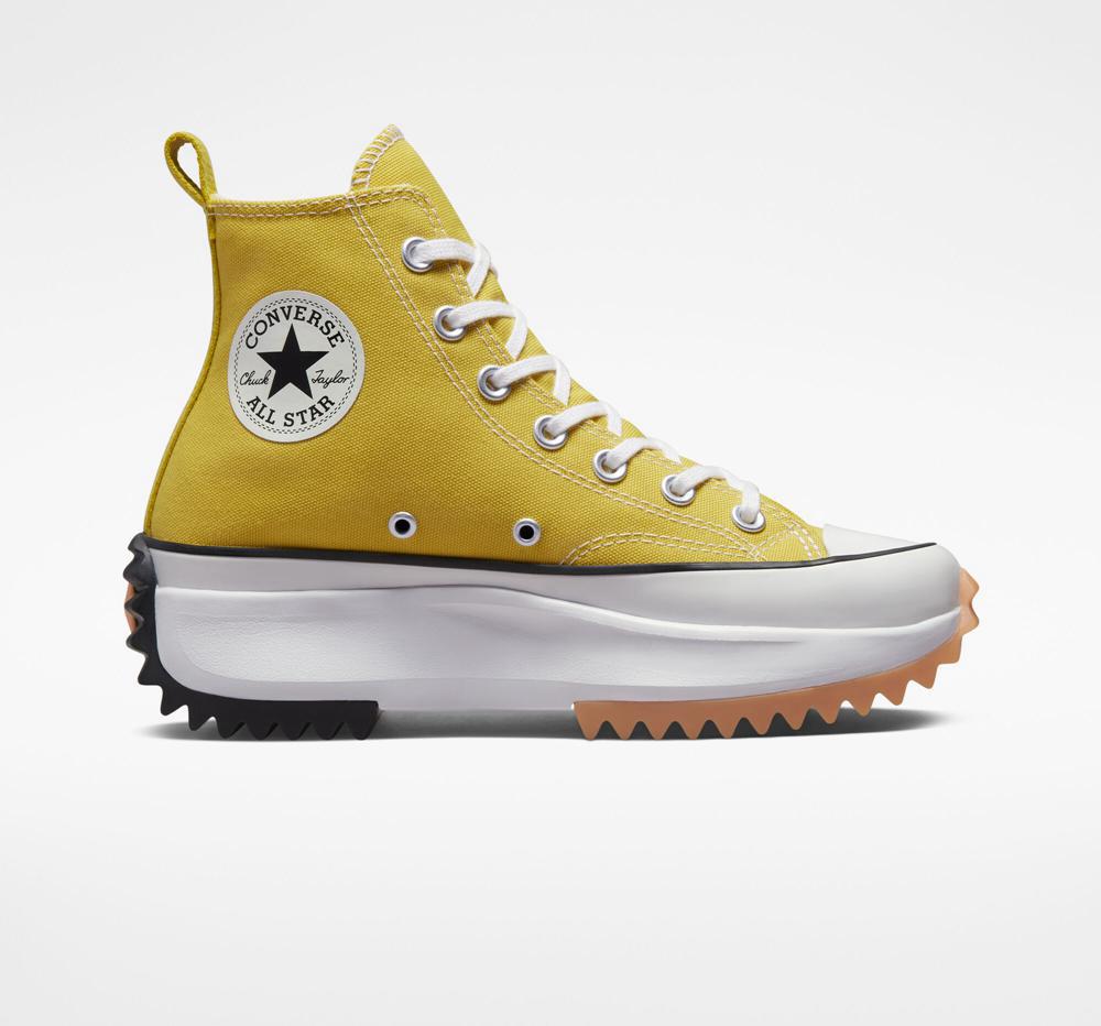 Yellow Bitter Lemon / Black / White Converse Run Star Hike Unisex High Top Men's Platform Shoes US | 02176-IWEU