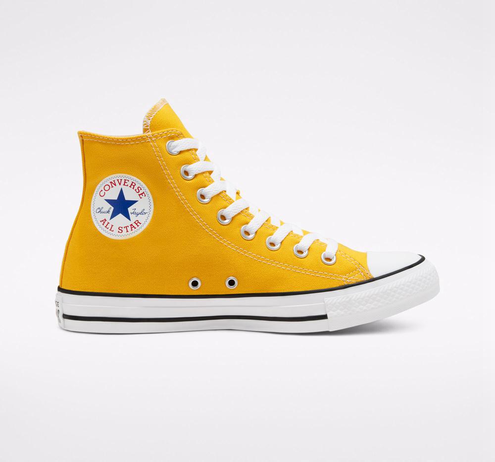 Yellow Lemon Chrome Converse Chuck Taylor All Star Classic Unisex Women's High Tops US | 64753-XIRH