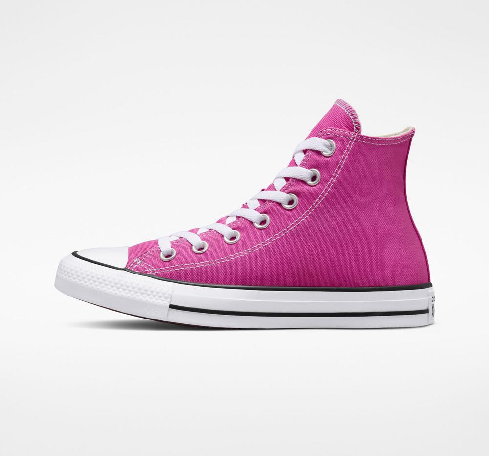 Active Fuchsia / White / Black Converse Chuck Taylor All Star Seasonal Color Unisex Men's High Tops  US |  31259-YGBQ