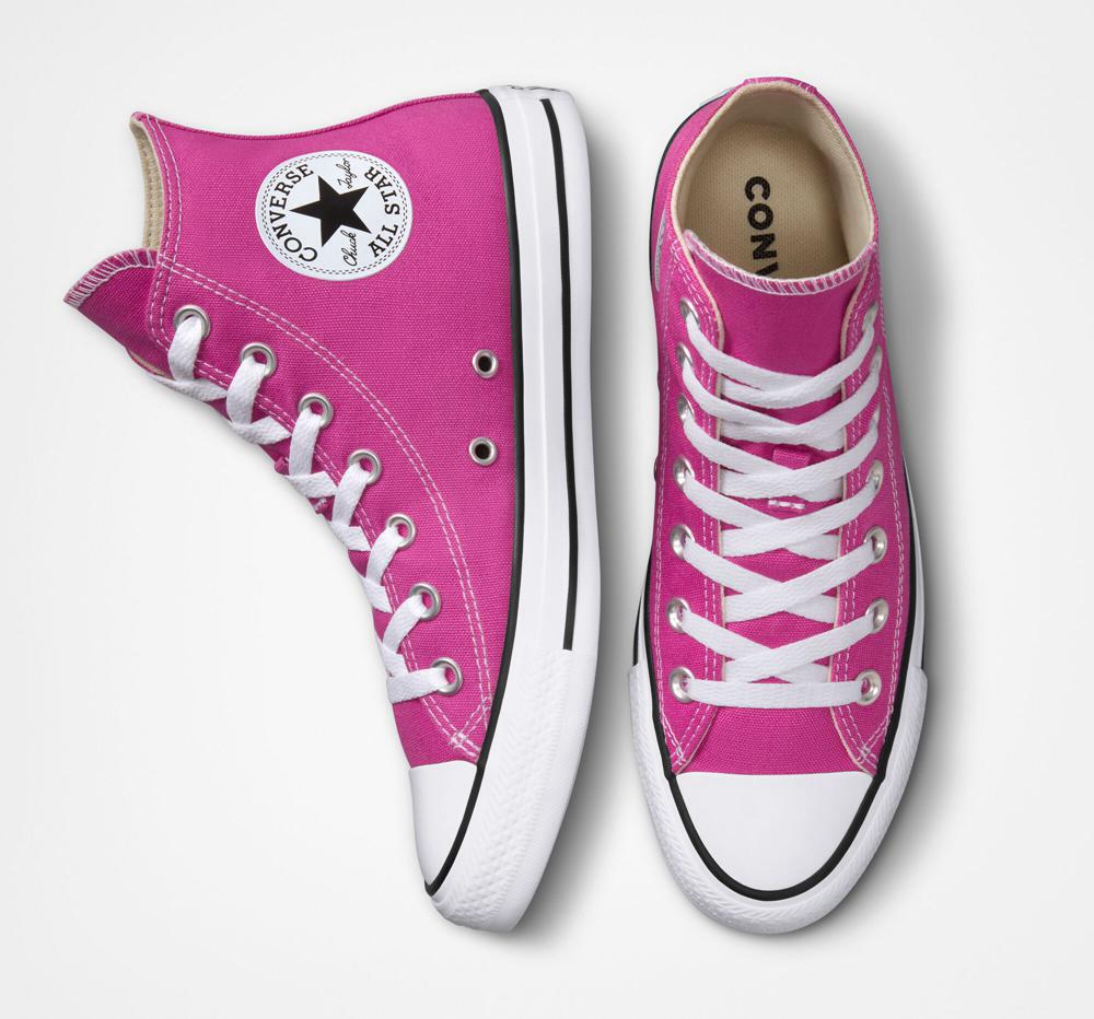 Active Fuchsia / White / Black Converse Chuck Taylor All Star Seasonal Color Unisex Men's High Tops  US |  31259-YGBQ