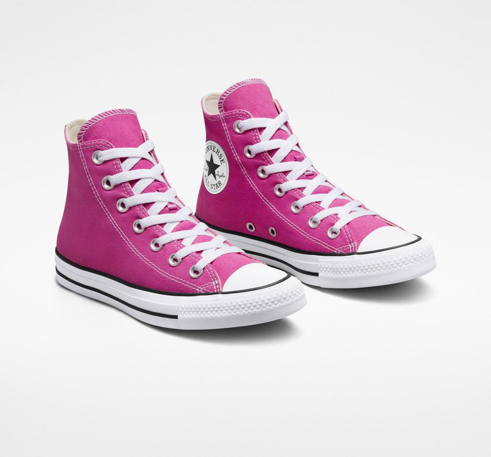 Active Fuchsia / White / Black Converse Chuck Taylor All Star Seasonal Color Unisex Men's High Tops  US |  31259-YGBQ