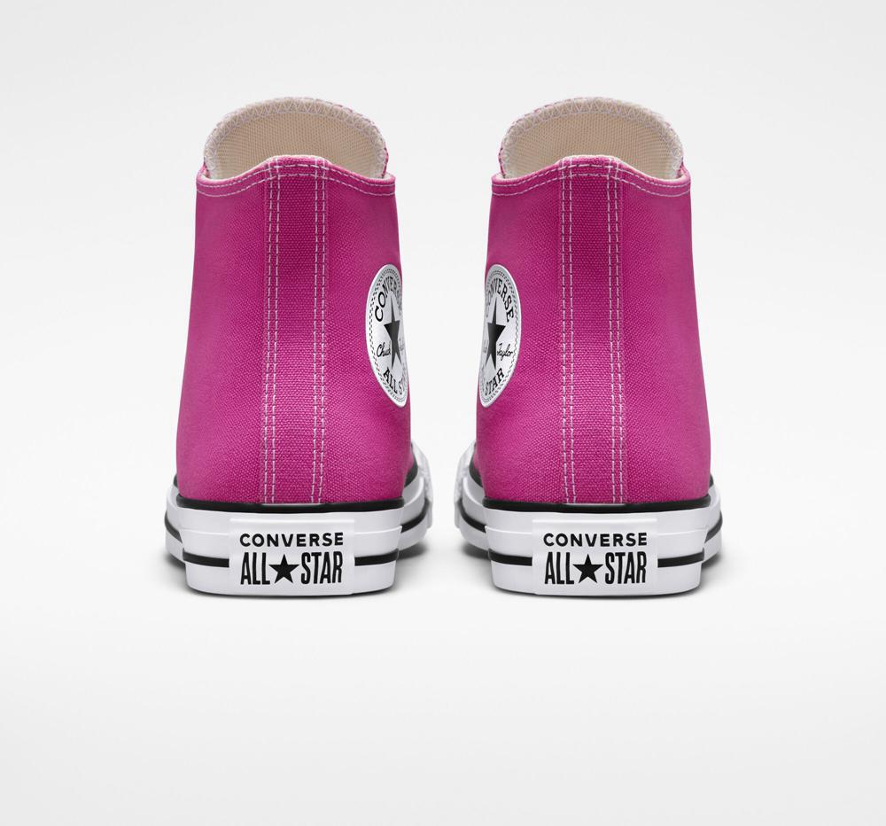 Active Fuchsia / White / Black Converse Chuck Taylor All Star Seasonal Color Unisex Men's High Tops  US |  31259-YGBQ