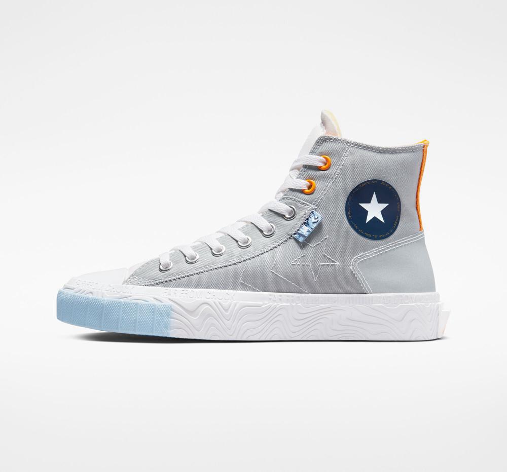 Ash Stone Grey / White / Sun Ray Converse Chuck Taylor Alt Star Reflective Shine Unisex Women's High Tops  US |  42319-WREY