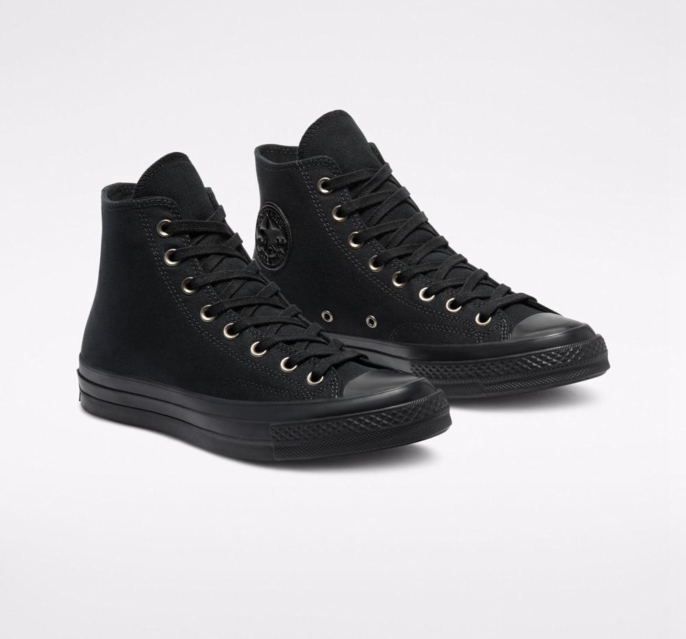 Black / Almost Black / Black Converse Chuck 70 Vintage Canvas Unisex Men's High Tops  US |  68059-HTUR