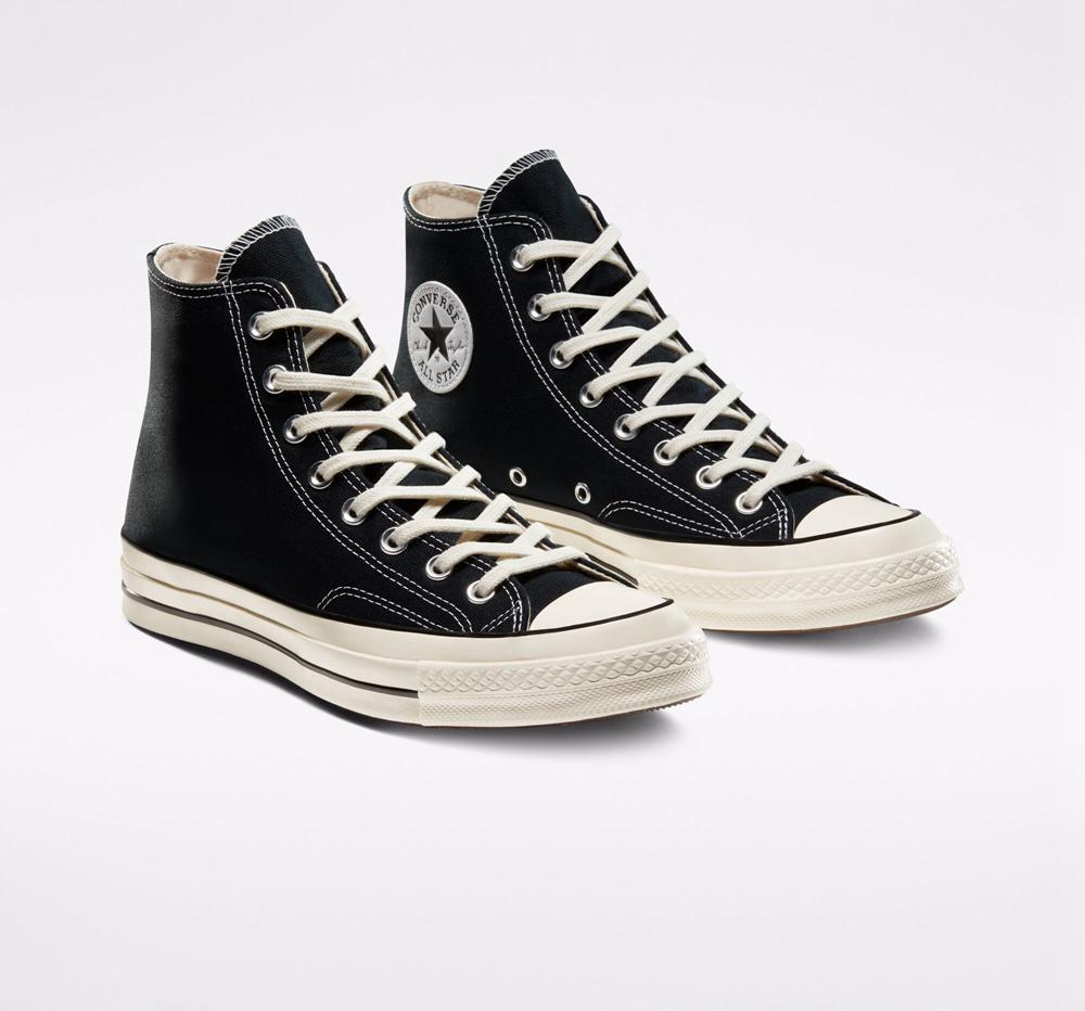 Black / Black / Egret Converse Chuck 70 Vintage Canvas Unisex Women's High Tops  US |  01368-WINR