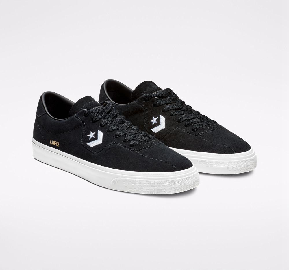 Black / Black / White Converse Cons Louie Lopez Pro Skate Women's Low Tops  US |  02871-BHGD