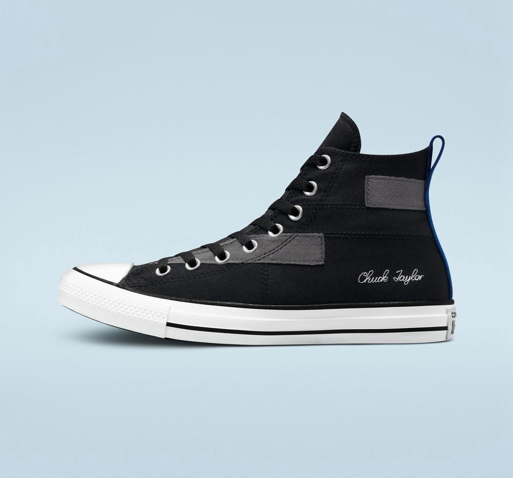 Black / Blue / White Converse Chuck Taylor All Star Desert Patchwork Unisex Women's High Tops  US |  41867-XHZA