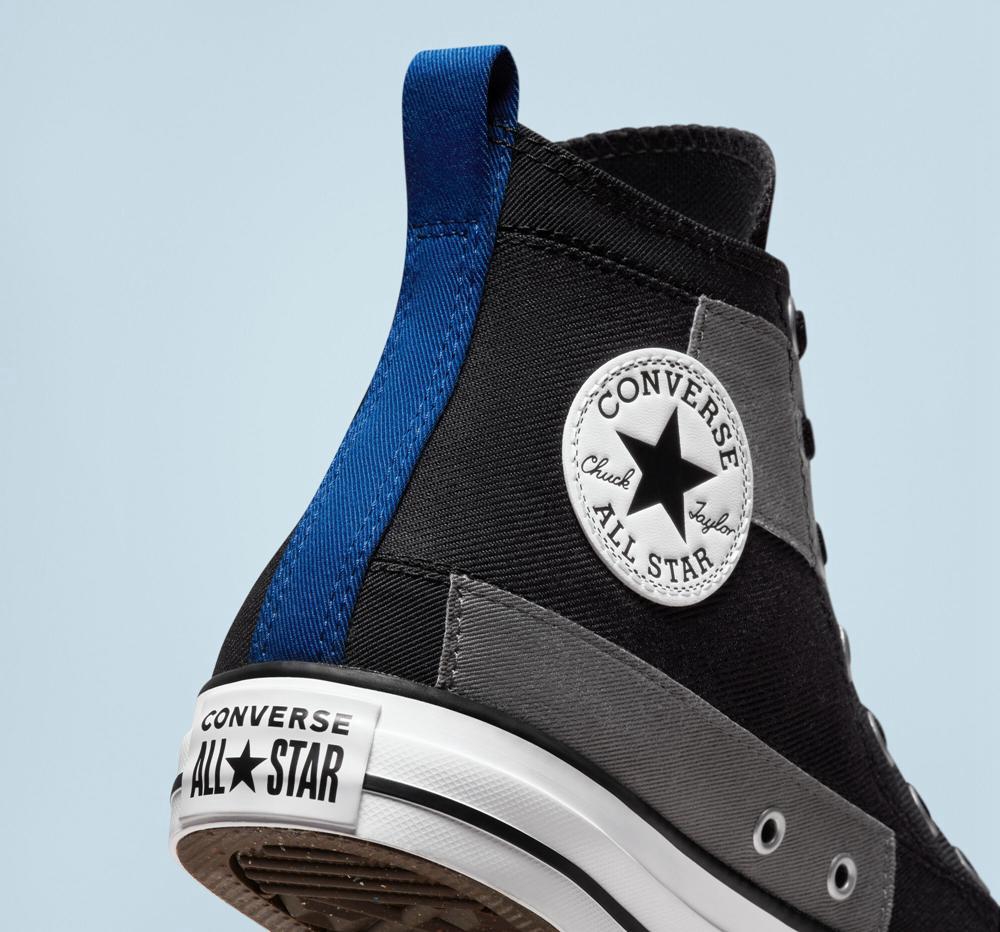 Black / Blue / White Converse Chuck Taylor All Star Desert Patchwork Unisex Women's High Tops  US |  41867-XHZA