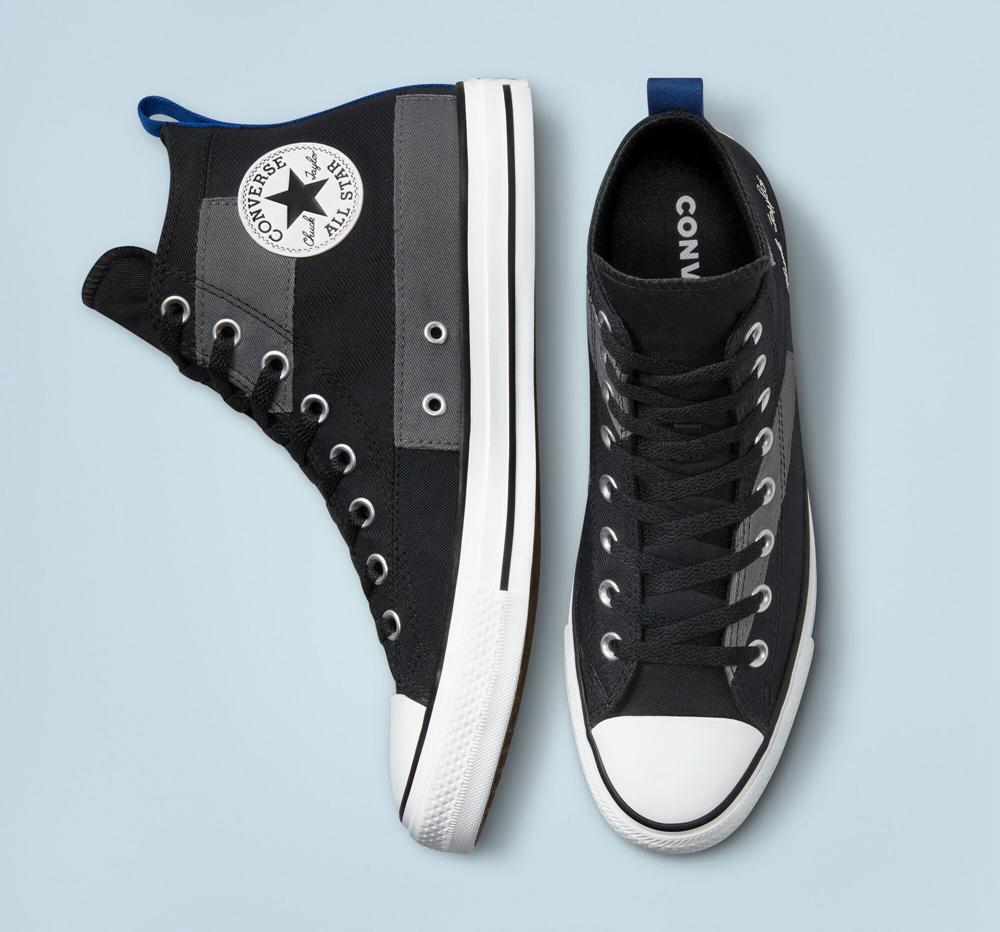 Black / Blue / White Converse Chuck Taylor All Star Desert Patchwork Unisex Women's High Tops  US |  41867-XHZA