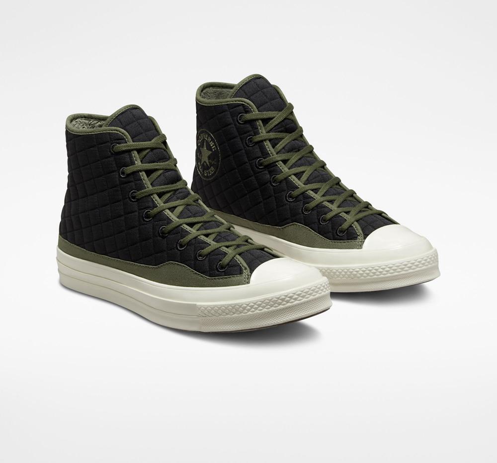 Black Converse Chuck 70 Quilted Unisex Men's High Tops  US |  65839-LMTN