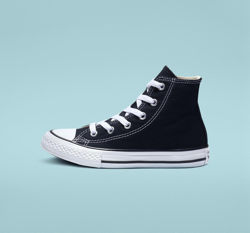 Black Converse Chuck Taylor All Star Classic Little Kids Girls' High Tops  US |  48712-NZMV