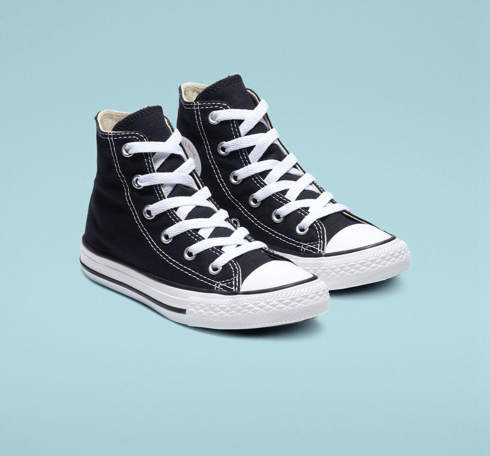 Black Converse Chuck Taylor All Star Classic Little Kids Girls' High Tops  US |  48712-NZMV