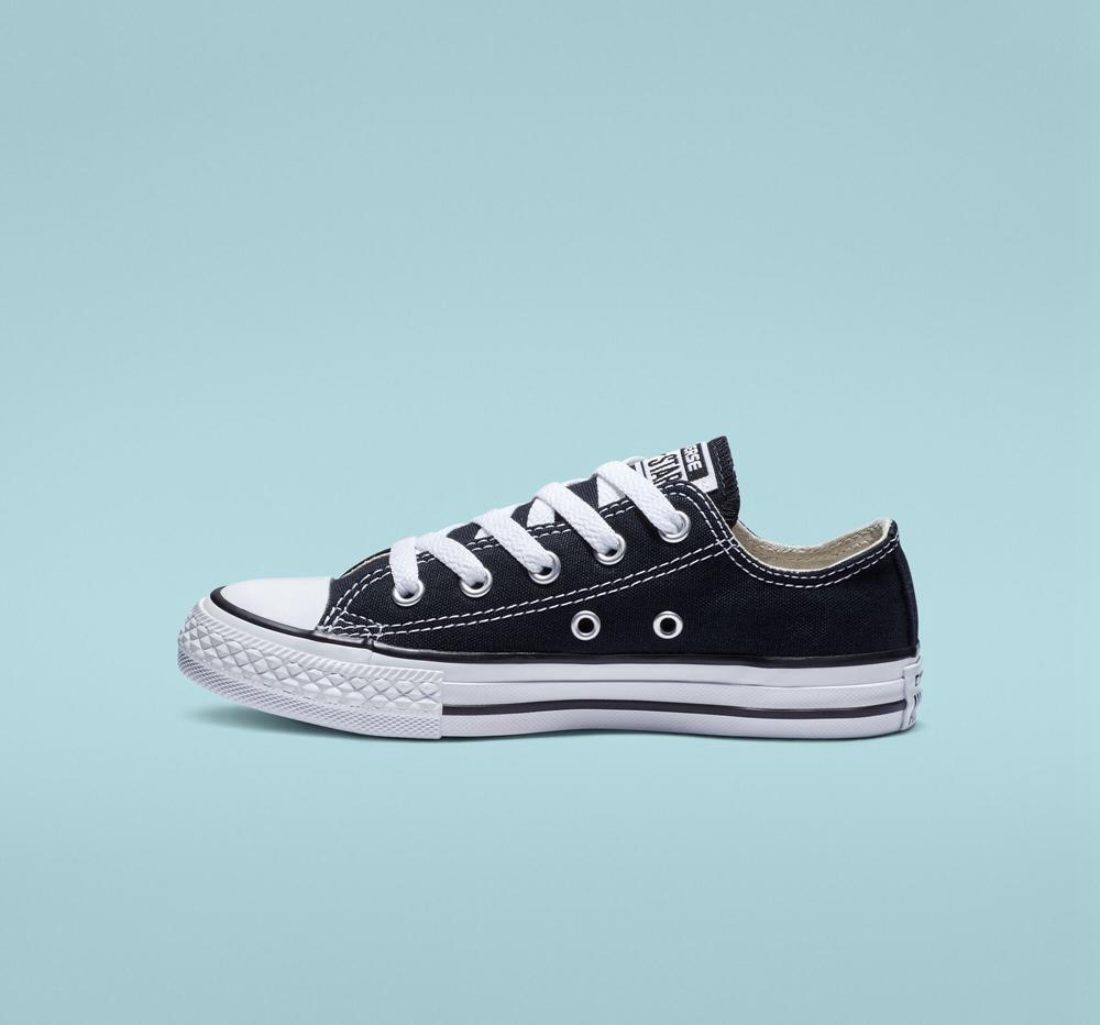 Black Converse Chuck Taylor All Star Classic Little Kids Girls' Low Tops  US |  73128-VGMY