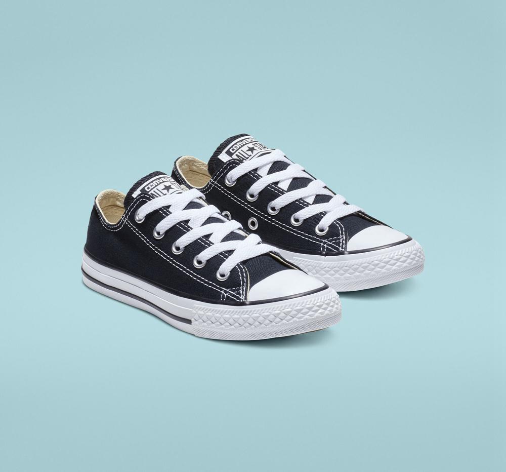 Black Converse Chuck Taylor All Star Classic Little Kids Girls' Low Tops  US |  73128-VGMY