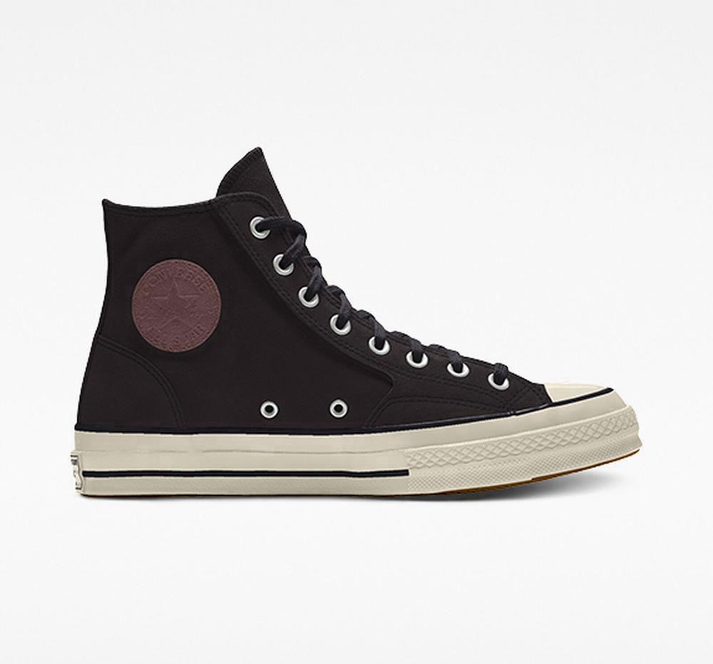 Black Converse Custom Chuck 70 Suede By You Unisex Women\'s High Tops  US |  13467-JCVL