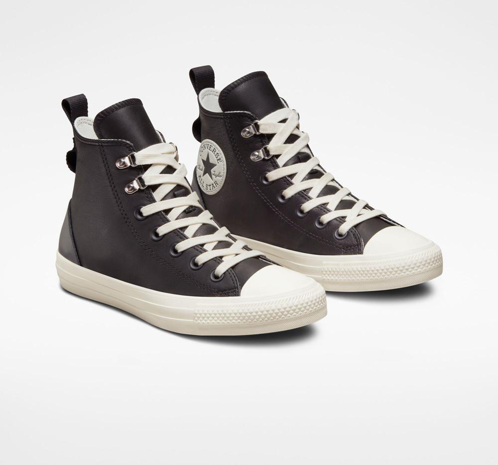 Black / Egret / Almost Black Converse Chuck Taylor All Star Leather Hike Women's High Tops  US |  18453-PYRB