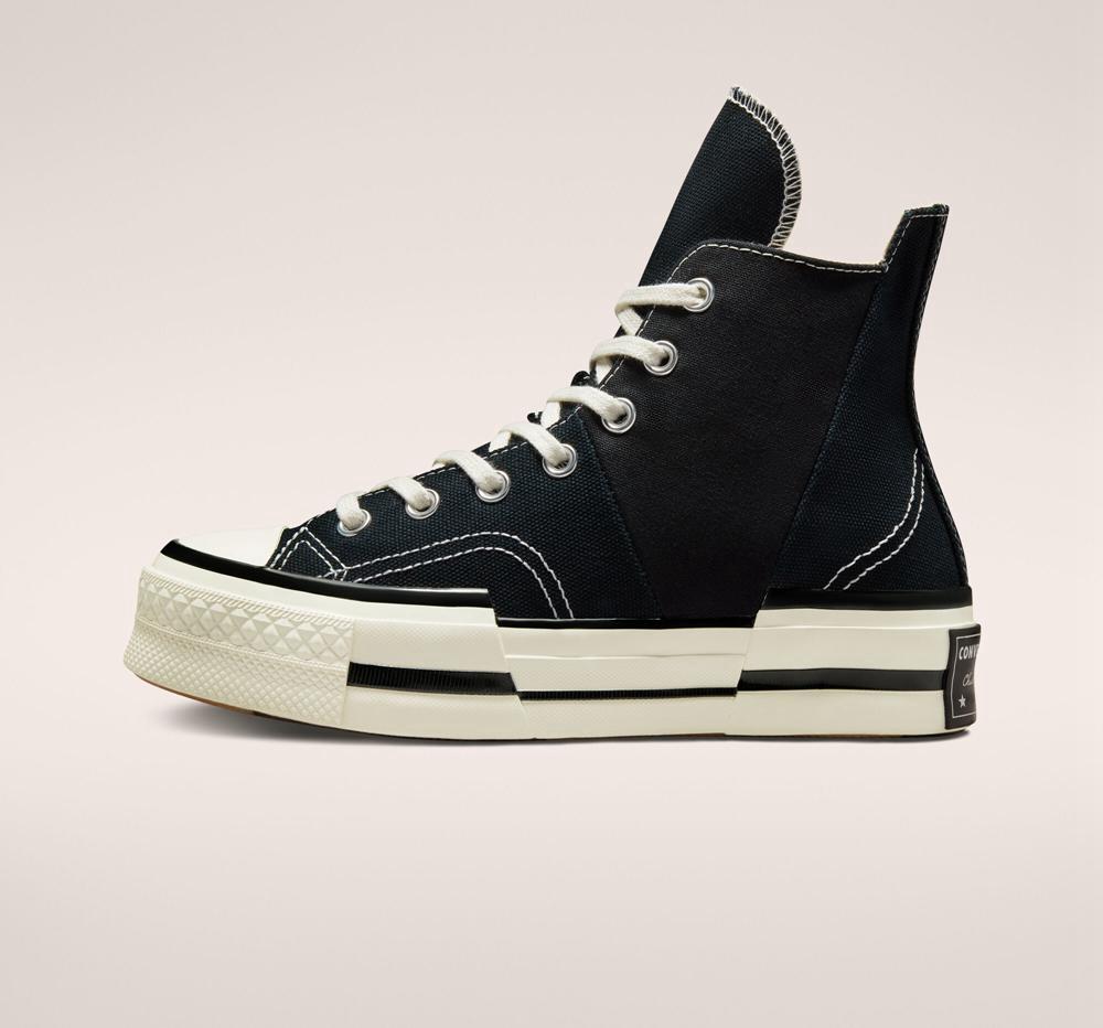 Black / Egret / Black Converse Chuck 70 Plus Unisex High Top Men's Platform Shoes  US |  18207-FLID