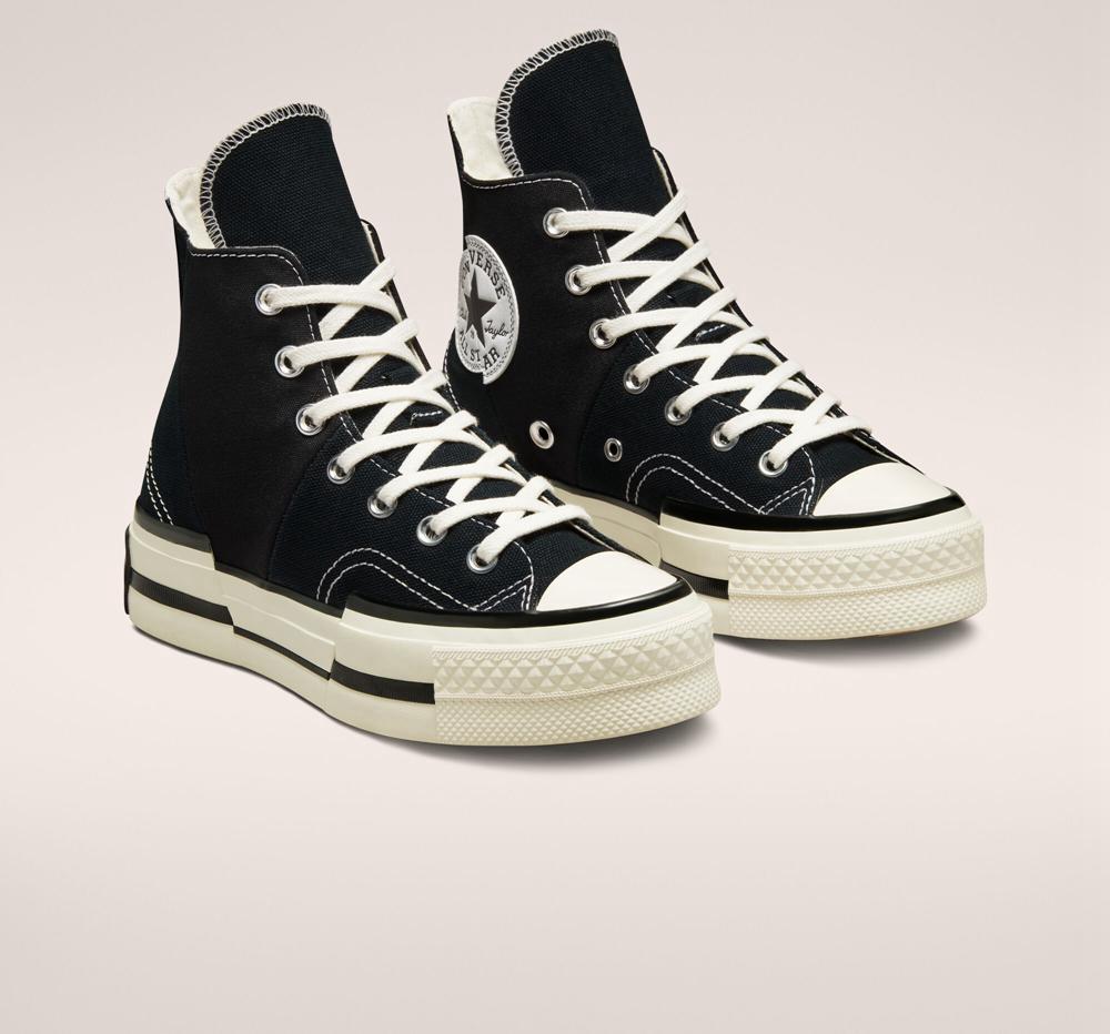 Black / Egret / Black Converse Chuck 70 Plus Unisex High Top Men's Platform Shoes  US |  18207-FLID