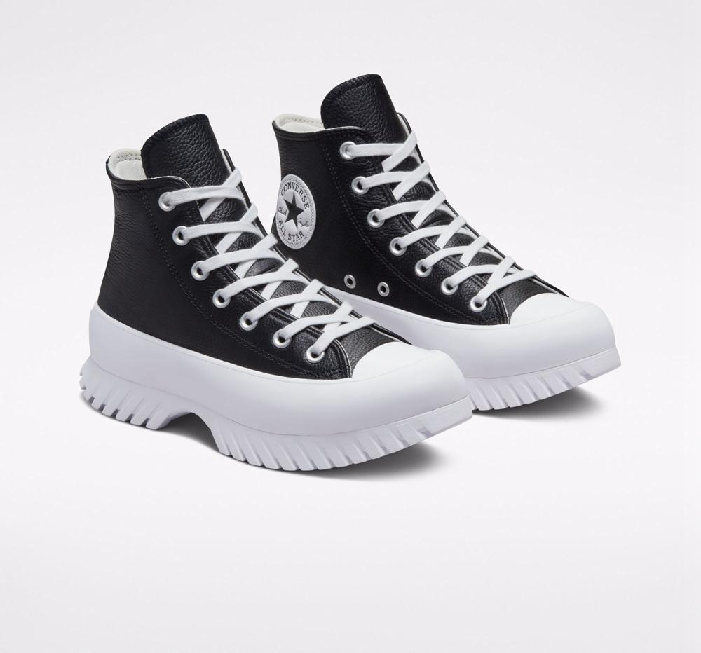 Black / Egret / White Converse Chuck Taylor All Star Lugged 2.0 Leather Unisex Men's Boots  US |  19083-CZES