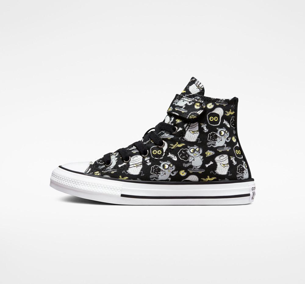 Black / Iron Grey / Ash Stone Converse Chuck Taylor All Star Easy On Raccoons Little Kids Boys' High Tops  US |  76389-GTDN