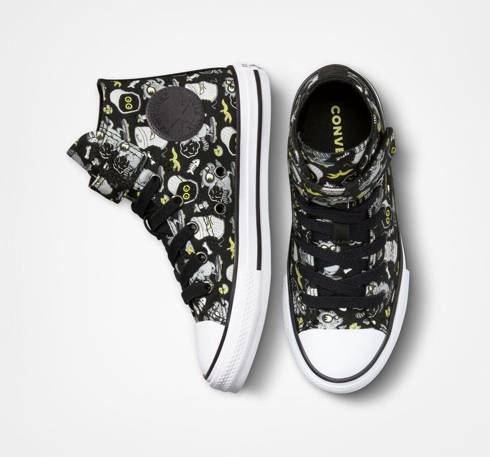 Black / Iron Grey / Ash Stone Converse Chuck Taylor All Star Easy On Raccoons Little Kids Boys' High Tops  US |  76389-GTDN