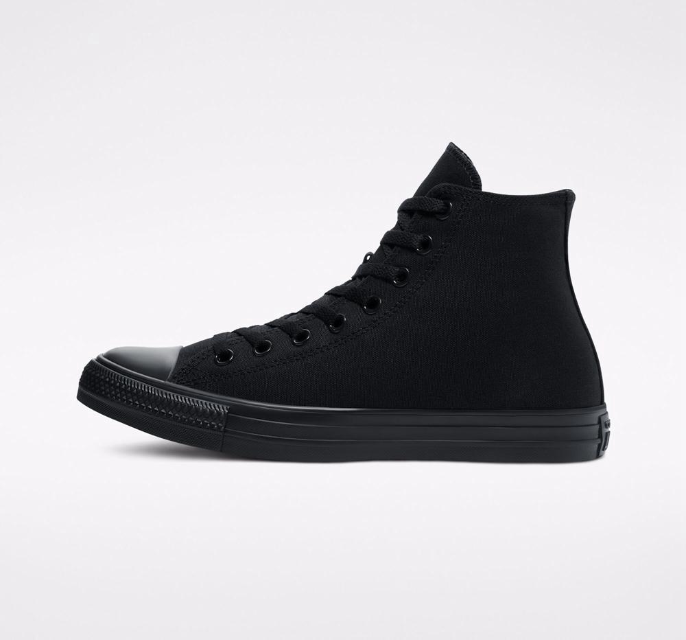 Black Monochrome Converse Chuck Taylor All Star Classic Unisex Men's High Tops  US |  67408-XPCU