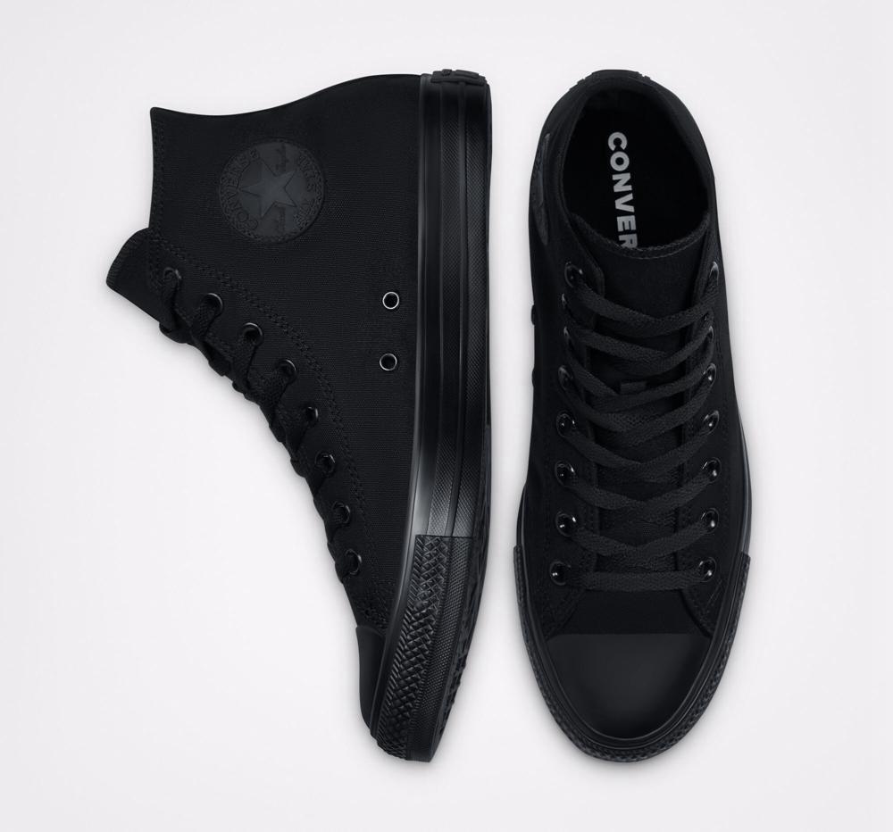 Black Monochrome Converse Chuck Taylor All Star Classic Unisex Men's High Tops  US |  67408-XPCU