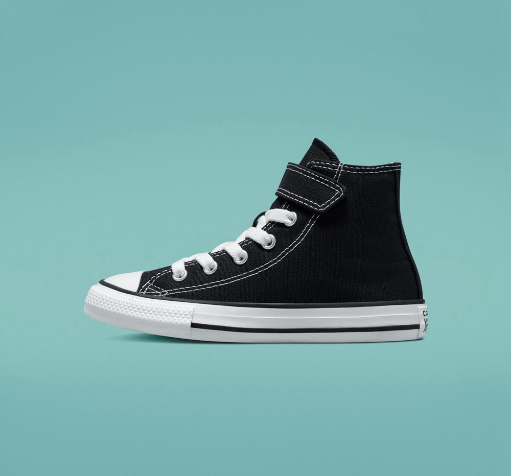 Black / Natural / White Converse Chuck Taylor All Star Easy On Little Kids Girls' High Tops  US |  87459-XDNU