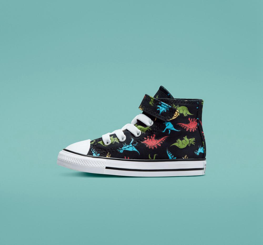 Black / Soft Red / Baltic Blue Converse Chuck Taylor All Star Easy On Dinosaurs Toddler Boys' High Tops  US |  35042-INTJ