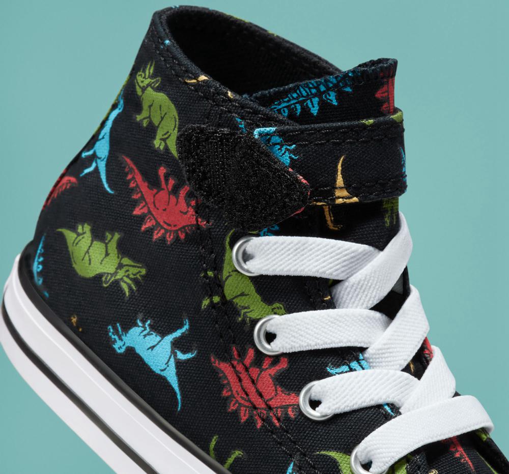 Black / Soft Red / Baltic Blue Converse Chuck Taylor All Star Easy On Dinosaurs Toddler Boys' High Tops  US |  35042-INTJ