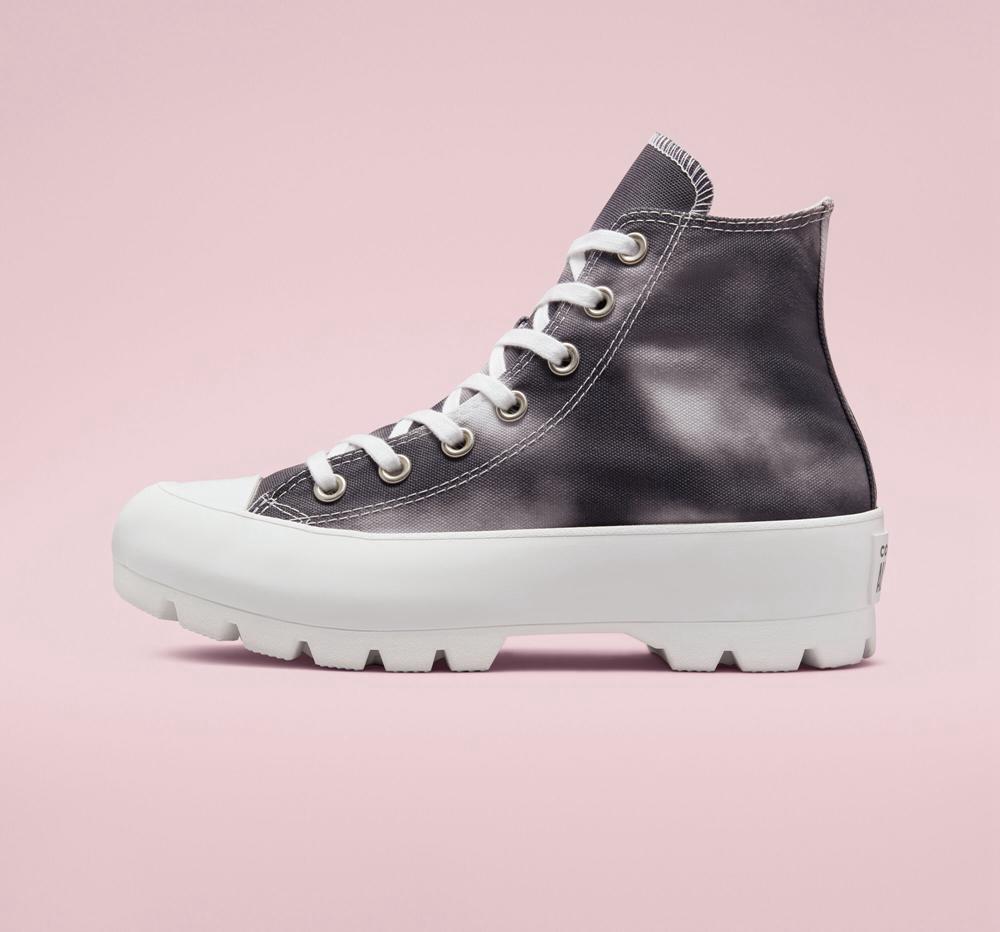 Black Storm Wind / White / Storm Wind Converse Muted Cloud Wash Lugged Chuck Taylor All Star High Top Women's Platform Shoes  US |  27059-CHDK