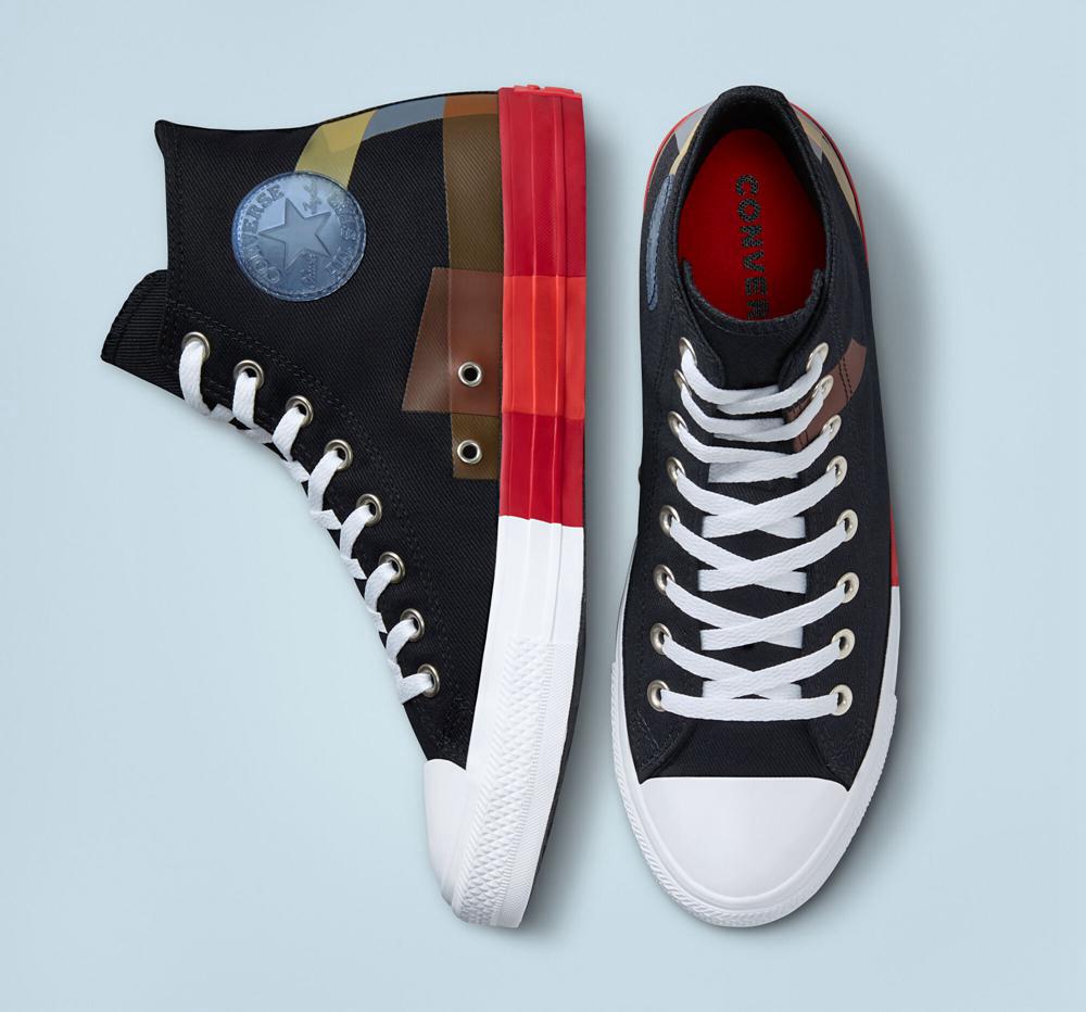 Black / University Red / White Converse Chuck Taylor All Star Space Racer Unisex Men's High Tops  US |  63527-WLMO