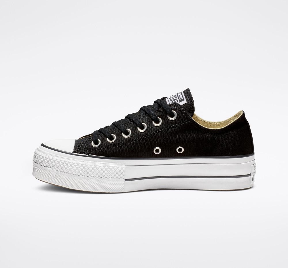 Black / White / White Converse Chuck Taylor All Star Lift Platform Canvas Women's Low Tops  US |  58163-VJAE