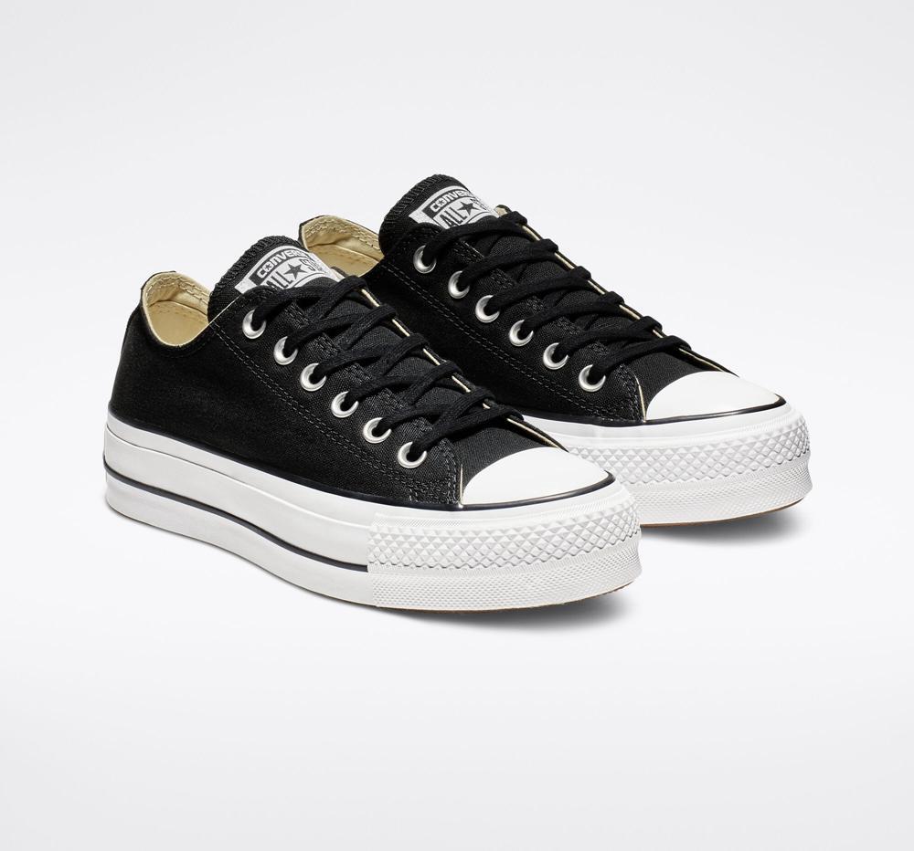 Black / White / White Converse Chuck Taylor All Star Lift Platform Canvas Women's Low Tops  US |  58163-VJAE