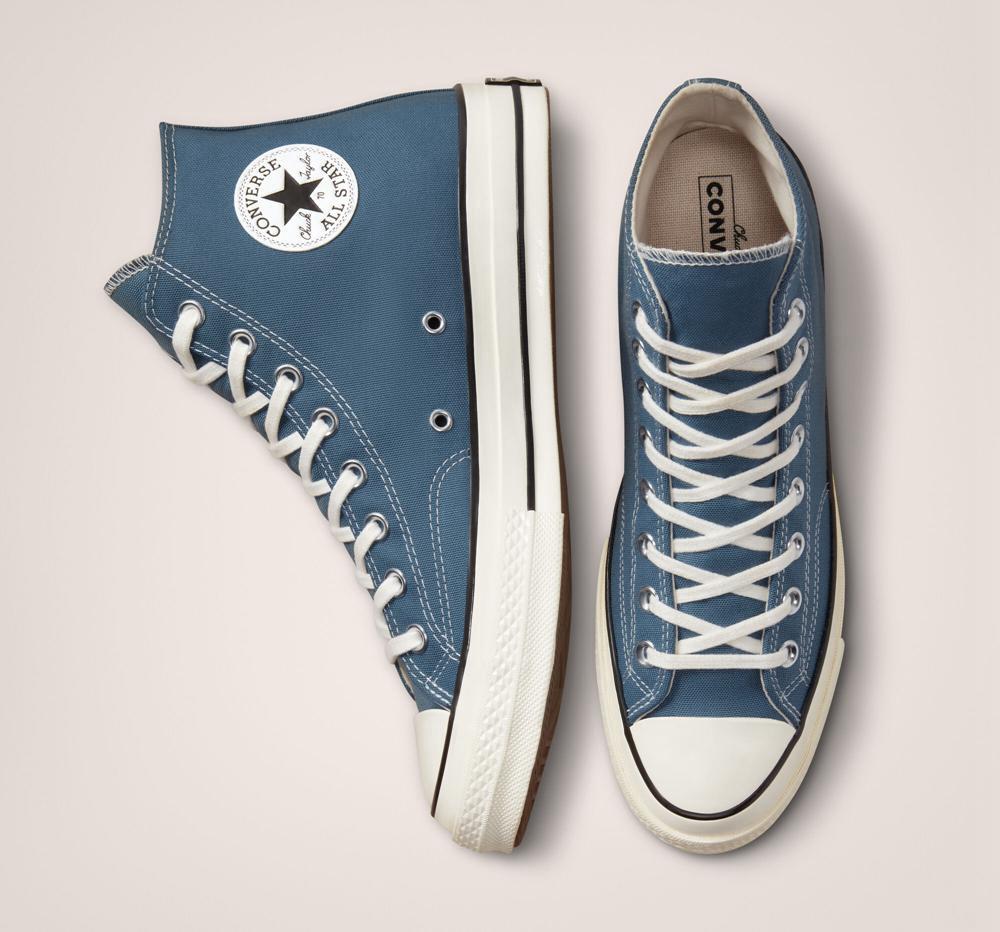 Blue Deep Waters / Egret / Black Converse Chuck 70 Vintage Canvas Unisex Women's High Tops  US |  02459-RSBT