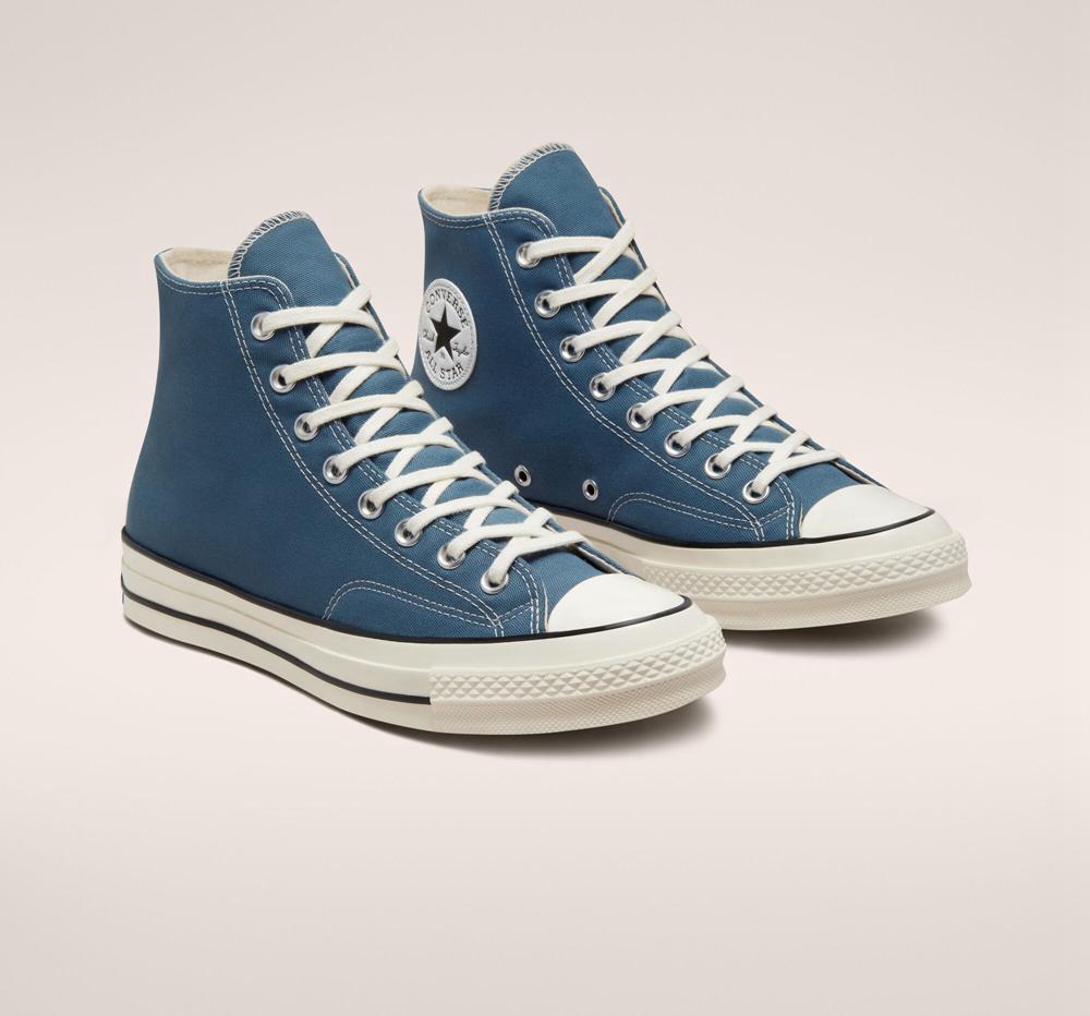 Blue Deep Waters / Egret / Black Converse Chuck 70 Vintage Canvas Unisex Women's High Tops  US |  02459-RSBT