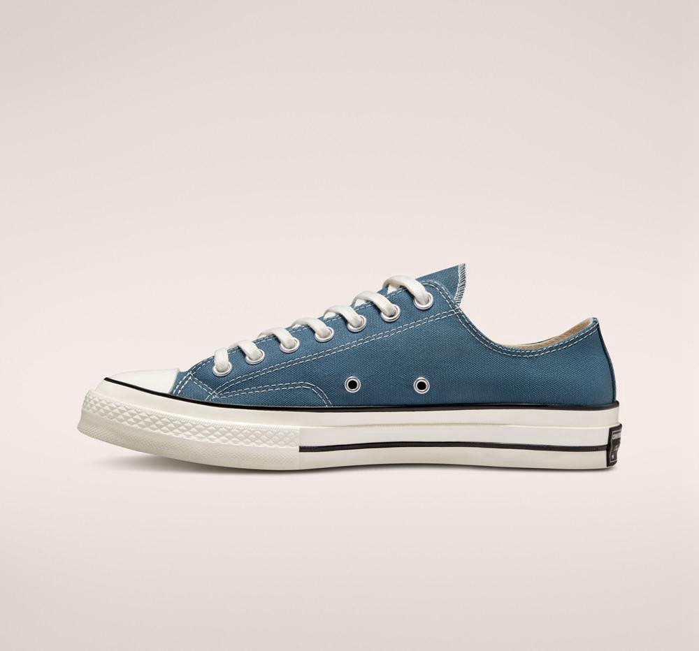 Blue Deep Waters / Egret / Black Converse Chuck 70 Canvas Unisex Women's Low Tops  US |  84315-KUZE