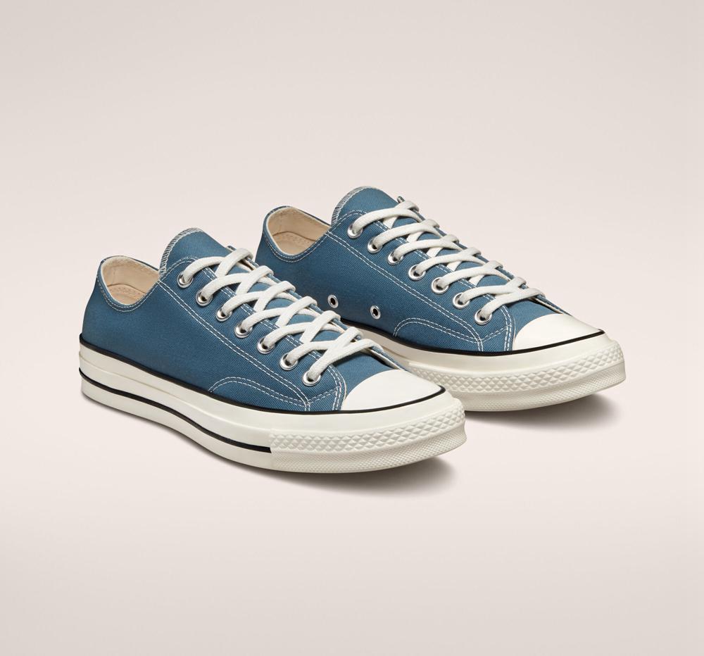 Blue Deep Waters / Egret / Black Converse Chuck 70 Canvas Unisex Women's Low Tops  US |  84315-KUZE